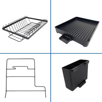 Imagem de Escorredor De Louça 2 Andares Com Drenagem Automática e Porta Talheres