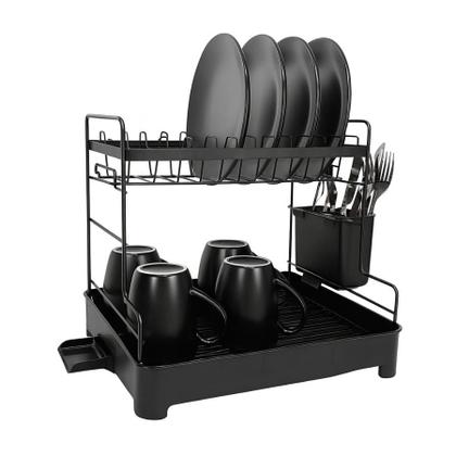 Imagem de Escorredor De Louça 2 Andares Com Drenagem Automática e Porta Talheres