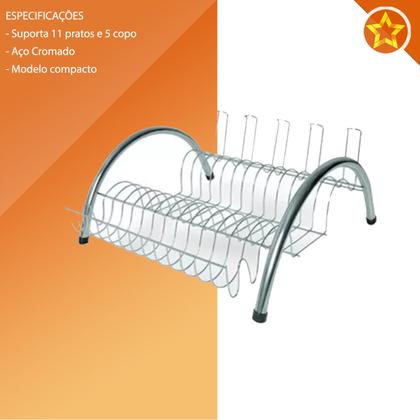 Imagem de Escorredor De Louça Arco Cromado Pequeno Madefer Inox