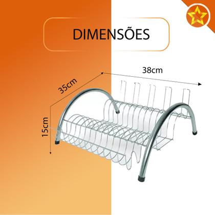 Imagem de Escorredor De Louça Arco Cromado Pequeno Madefer Inox