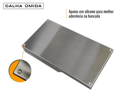 Imagem de Escorredor De Louça Inox Calha Úmida Pratos Copos E Talheres 37x20cm