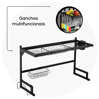 Imagem de Escorredor de Louças 2 Andar para Pia Bancada Suspenso Resistente