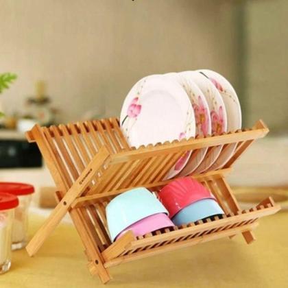 Imagem de Escorredor de Louças Dobrável Bambu 45x33 cm CK4588 - Clink