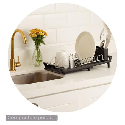 Imagem de Escorredor de Louças Porta Copos com Bandeja Extensível