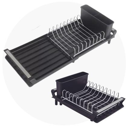 Imagem de Escorredor de Louças Porta Copos com Bandeja Extensível