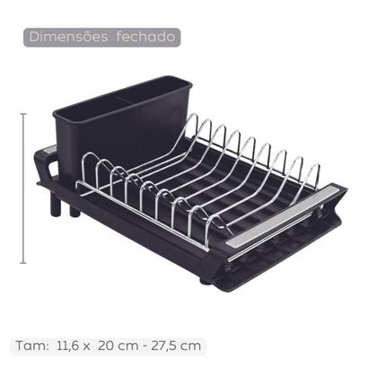 Imagem de Escorredor de Louças Porta Copos com Bandeja Extensível