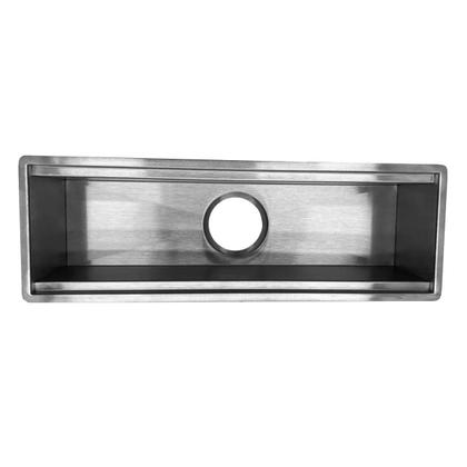 Imagem de Escorredor de Louças Pratos e Copos De Embutir Em Inox 304 47cm Canal Organizador de Bancada Cozinha
