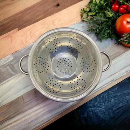 Imagem de Escorredor De Massa Em Inox Macarrão Legumes Multiuso Menor