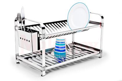 Imagem de Escorredor de Pratos 20 Pratos - Montado Porta Talher Em Aço Inox 100% Original
