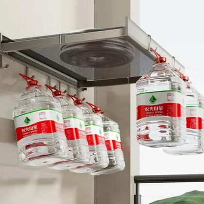 Imagem de Escorredor de roupas dobrável de parede  Varal de roupa portátil com 8 ganchos ajustáveis