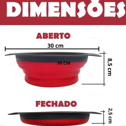 Imagem de Escorredor de Silicone Dobrável Multiuso 30cm