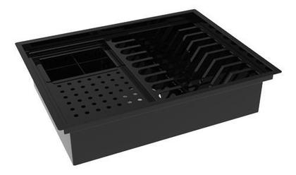 Imagem de Escorredor Embutido Calha Escorredora Inox Pintado Preto