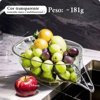 Imagem de Escorredor Funil Lava Verduras Alimentos Acrílico Multiuso