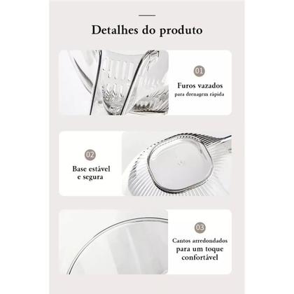 Imagem de Escorredor Funil Lava Verduras Alimentos Acrílico Multiuso