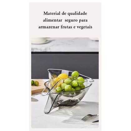Imagem de Escorredor Funil Lava Verduras Alimentos Acrílico Multiuso
