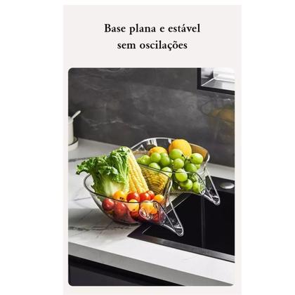 Imagem de Escorredor Funil Lava Verduras Alimentos Acrílico Multiuso