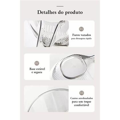 Imagem de Escorredor Funil Lava Verduras Alimentos Acrílico Multiuso