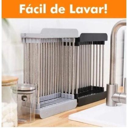 Imagem de Escorredor Inox Para Pia Ajustável Multiuso Frutas Verduras