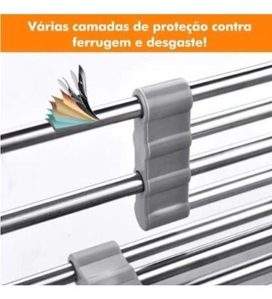 Imagem de Escorredor Inox Para Pia Ajustável Multiuso Frutas Verduras