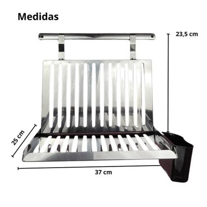 Imagem de Escorredor Louca Aço Inox Parede Secador Dobrável 12 Pratos Mak Inox Original