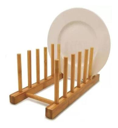 Imagem de Escorredor Loucas Bambu Suporte Display Porta Pratos Copos