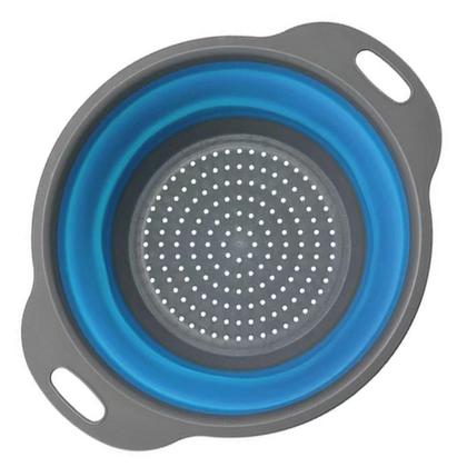 Imagem de Escorredor macarrao alimentos retratil em silicone portatil