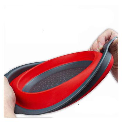 Imagem de Escorredor macarrao alimentos retratil em silicone portatil