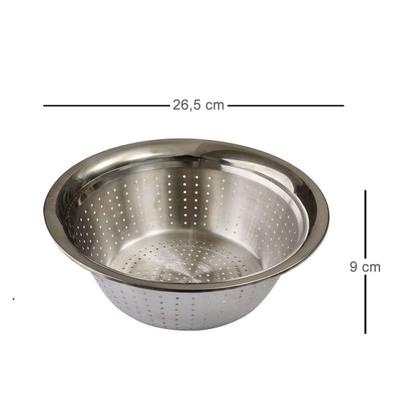Imagem de Escorredor massas macarrão arroz reforçado deluxe aço inox