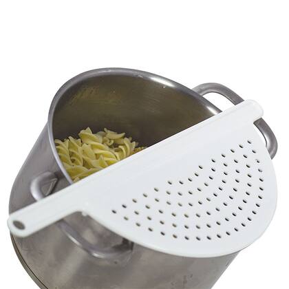 Imagem de Escorredor Meia Lua Para Panelas Até 24 CM Multiuso Branco