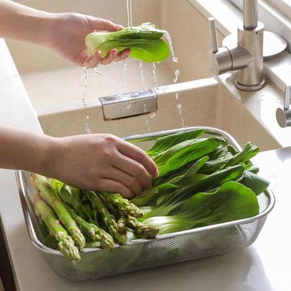 Imagem de Escorredor Multiuso Inox Grande Fruteira - Mimo Style