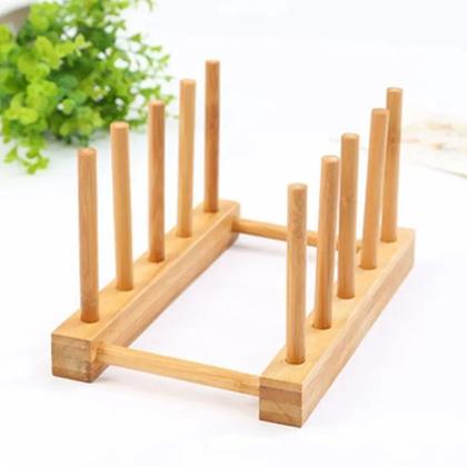 Imagem de Escorredor Suporte Display Porta 6 Pratos Bambu