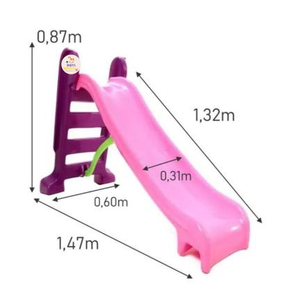 Imagem de Escorregador medio infantil 3 degraus rosa max confort 