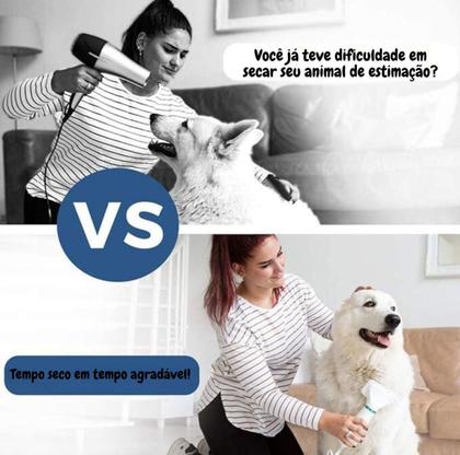 Imagem de Escova 2Em1 Secador Cabelo Pente Cão Gato Seca Portátil 110V