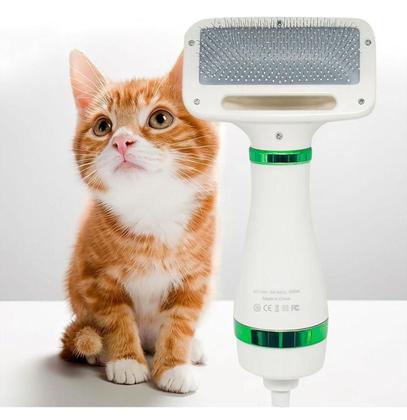 Imagem de Escova 2Em1 Secador Cabelo Pente Cão Gato Seca Portátil 110V