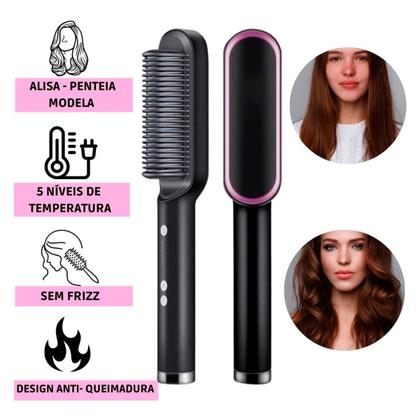 Imagem de Escova 3 em 1 Secadora Modeladora Cabelo Perfeito Bivolt