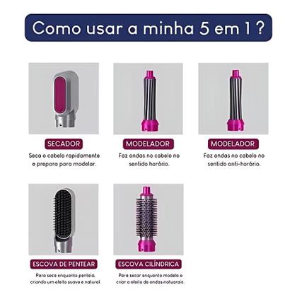Imagem de Escova 5 em 1 Secadora e Modeladora 220v