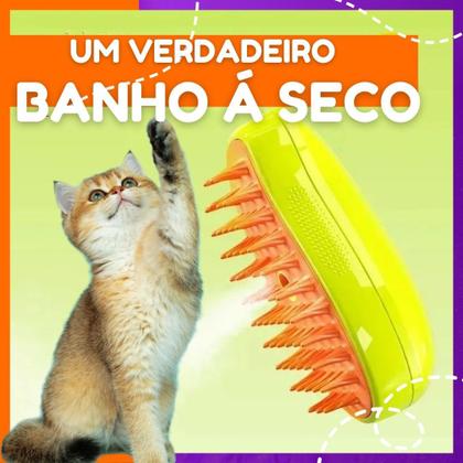 Imagem de Escova A Vapor 3 Em 1 Elétrica Spray Gatos Cães Tira Pelos 