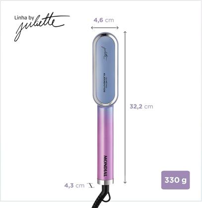 Imagem de Escova Alisadora By Juliette Mondial 36W Bivolt EA-JU-03 Azul/Rosa