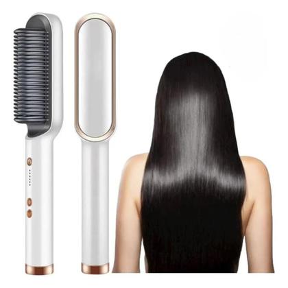 Imagem de Escova Alisadora De Cabelo Elétrico Portátil Cerâmico Cor Preta