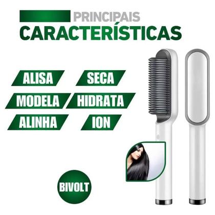 Imagem de Escova Alisadora De Cabelo Pente Elétrico Portátil Bivolt