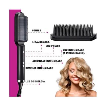 Imagem de Escova Alisadora De Cabelo / Pente Elétrico Portátil