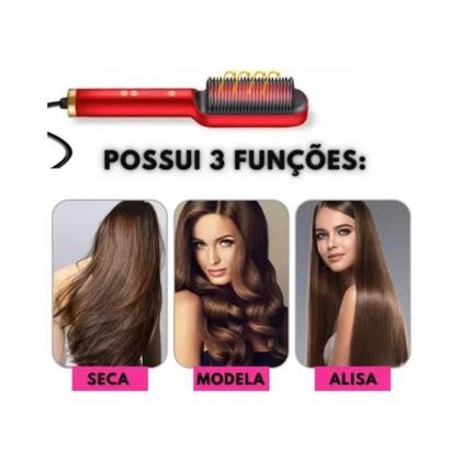 Imagem de Escova Alisadora De Cabelo / Pente Elétrico Portátil