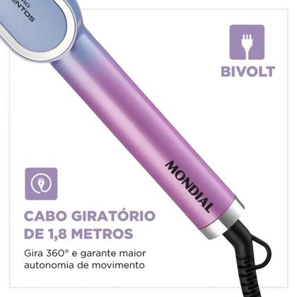 Imagem de Escova Alisadora Juliette Mondial Azul/rosa Ea-ju-03 Bivolt Escova Para Alisar Cabelos