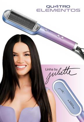 Imagem de Escova Alisadora Juliette Mondial Azul/rosa Ea-ju-03 Bivolt Escova Para Alisar Cabelos