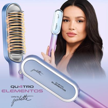 Imagem de Escova Alisadora Juliette Mondial Azul/rosa Ea-ju-03 Bivolt Escova Para Alisar Cabelos