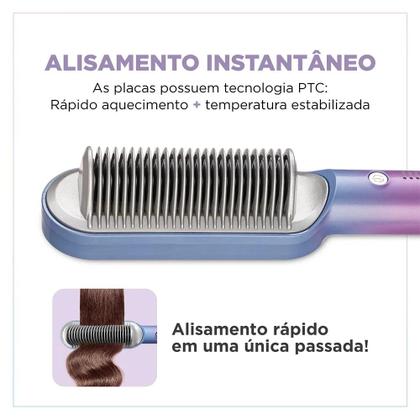 Imagem de Escova Alisadora Juliette Mondial Azul/rosa Ea-ju-03 Bivolt Escova Para Alisar Cabelos