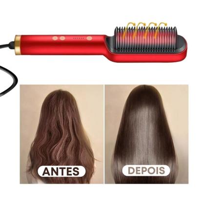 Imagem de Escova Alisadora Pente Secadora Profissional 3 Em 1 Seca Modela Cabelo - Escova De Cabelo Elétrica