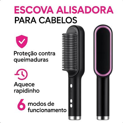 Imagem de Escova Alisadora Profissional Para Modelar Cabelo