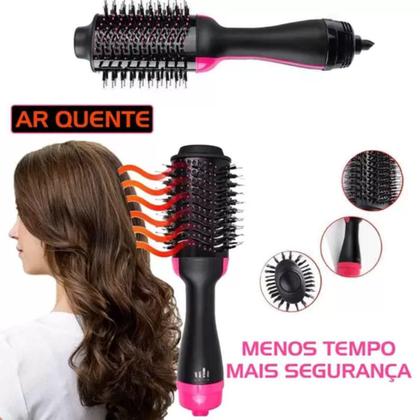 Imagem de Escova Alisadora Secadora 110V Preto Rosa