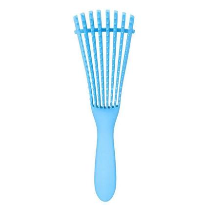 Imagem de Escova Cabelo Cacho Pente Polvo Desembaraçador Ondulado Azul